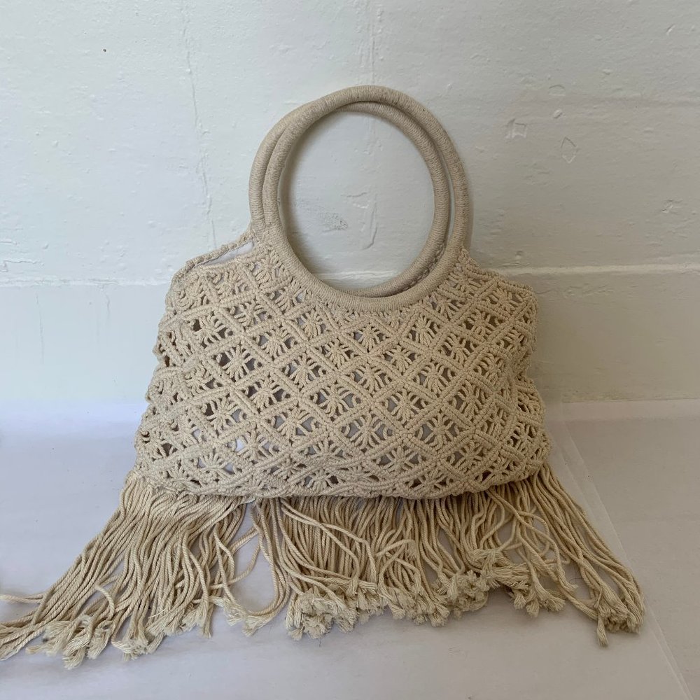 Cream Crochet Handbag